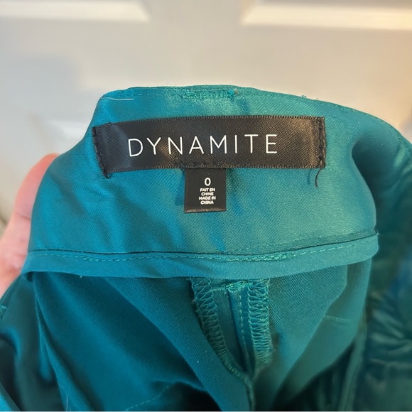 Dynamite Izabel High-Waist Wide-Leg Silky Cargo Pants - Teal - Picture 5 of 7